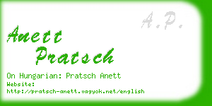 anett pratsch business card